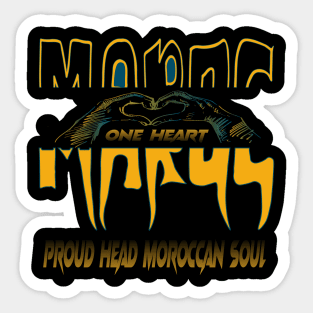 Moroccan Harmony One Heart One Nation Proud Morocco Lovers Sticker